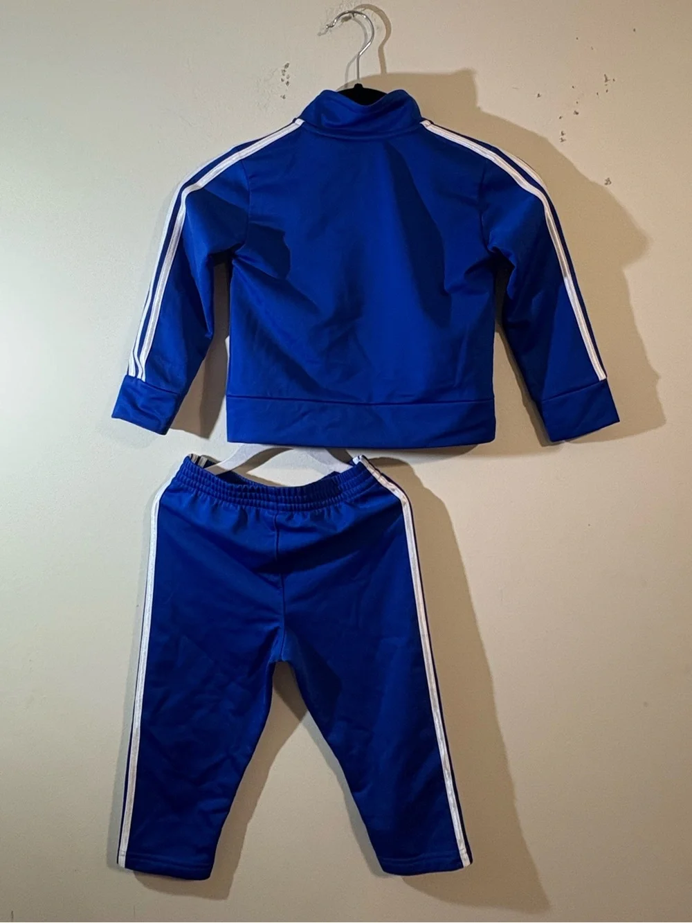 adidas Kids Blue White Track Jacket & Pants Set boys 24 month